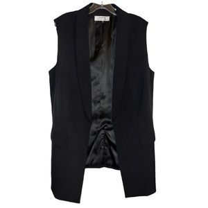 Tahari Blazer Vest Arthur Levine Sleeveless lined Jacket Hook Closure